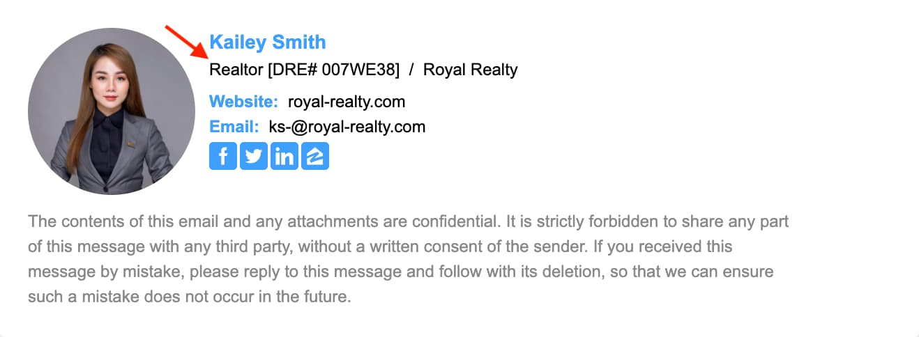 email signature for real estate