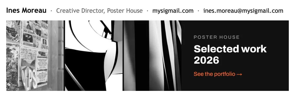Design email signature template "Creative Director": banner