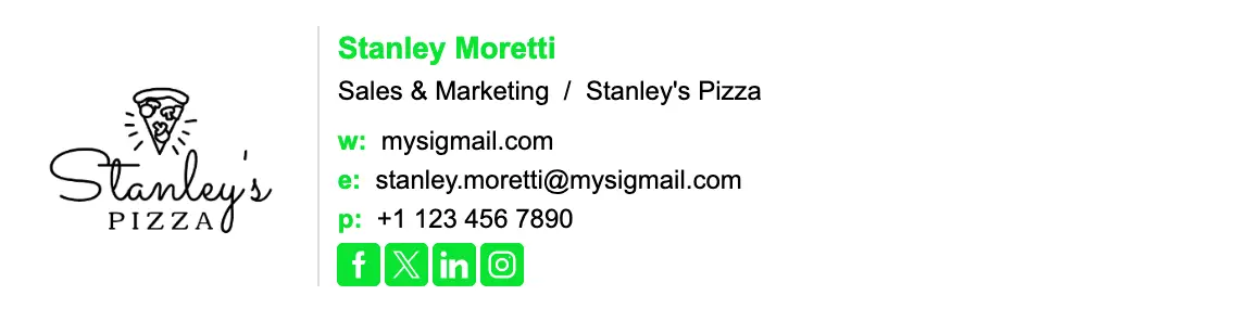 Hospitality email signature template "Sales & Marketing": logo